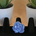 Bague Fleur Bleue en Résine – Bijou Floral Artisanal